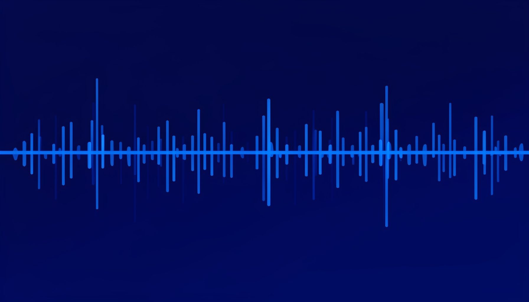 Abstract dark blue gradient with subtle waveform patterns suggesting audio and creative technology